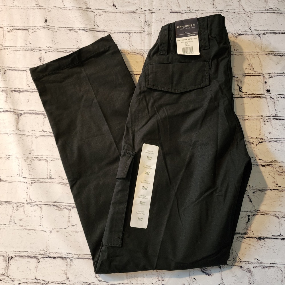 Propper Mens Uniform Tactical Pant Black Ripstop Cargo Duty 30x34 F525125
